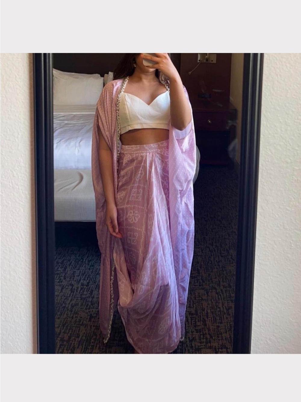 Pink Dhoti & Cape Set